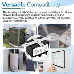 Electromechanical 24V AC Relay 12A SPST-NO SPST-NC SPDT For Fan HVAC