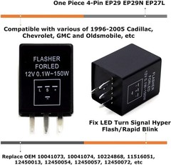 4-Pin EP29 EP29N Electronic LED Flasher Relay Fix for LED Turn Signal Bulbs H…