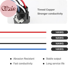 4Pin 12V Relay with 30A Fuse,Spst Normally Open Car Relay with 14 AWG Harness,Un