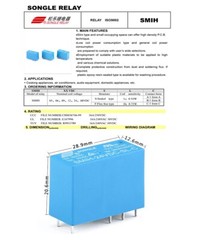 SMIH-05V 12V 24VDC-SL-A -SL-C 6-Pin 8-Pin 16A PCB Blue Mini Power Relay