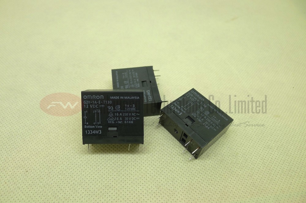 G2R-1A-E-T130 12VDC Omron Power Relay 16A 250VAC 6 Pins x 10PCS NEW