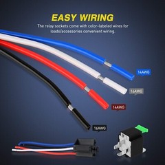 Heavy-Duty Complete 5 Relay Harness Kit – 30A Blade Fuses – 4-Pin SPST – 14 AWG