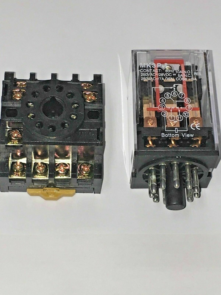 MK3P-I MK3P DC 12VDC Relay 11 Pin 10A 250V AC with Socket base