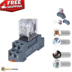 Electromagnetic Relay 8-Pin 10 AMP 110V AC with LED Indicator & DIN Rail Mount