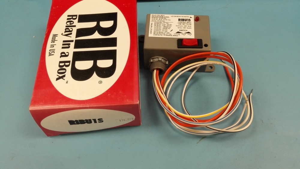 (2PCS) RIBU1S Enclosed Pilot Relay 10 Amp SPST-N/O Override 10-30 VAC/DC/120 VAC