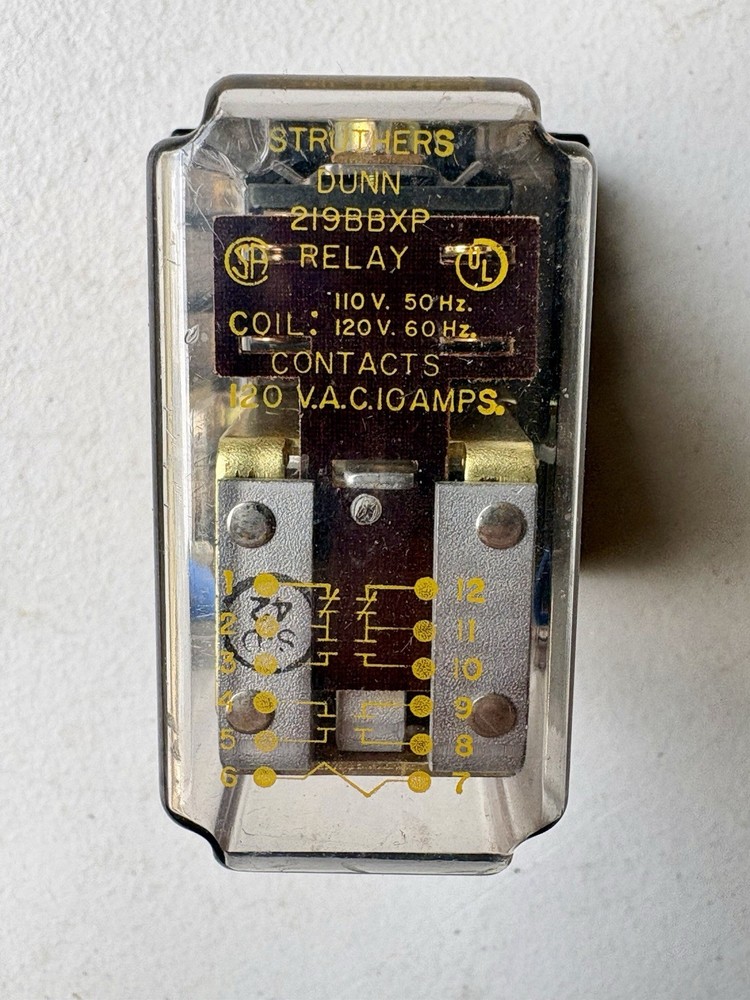 Struthers Dunn Relay 219BBXP w/120VAC Coil & base – Ships FREE