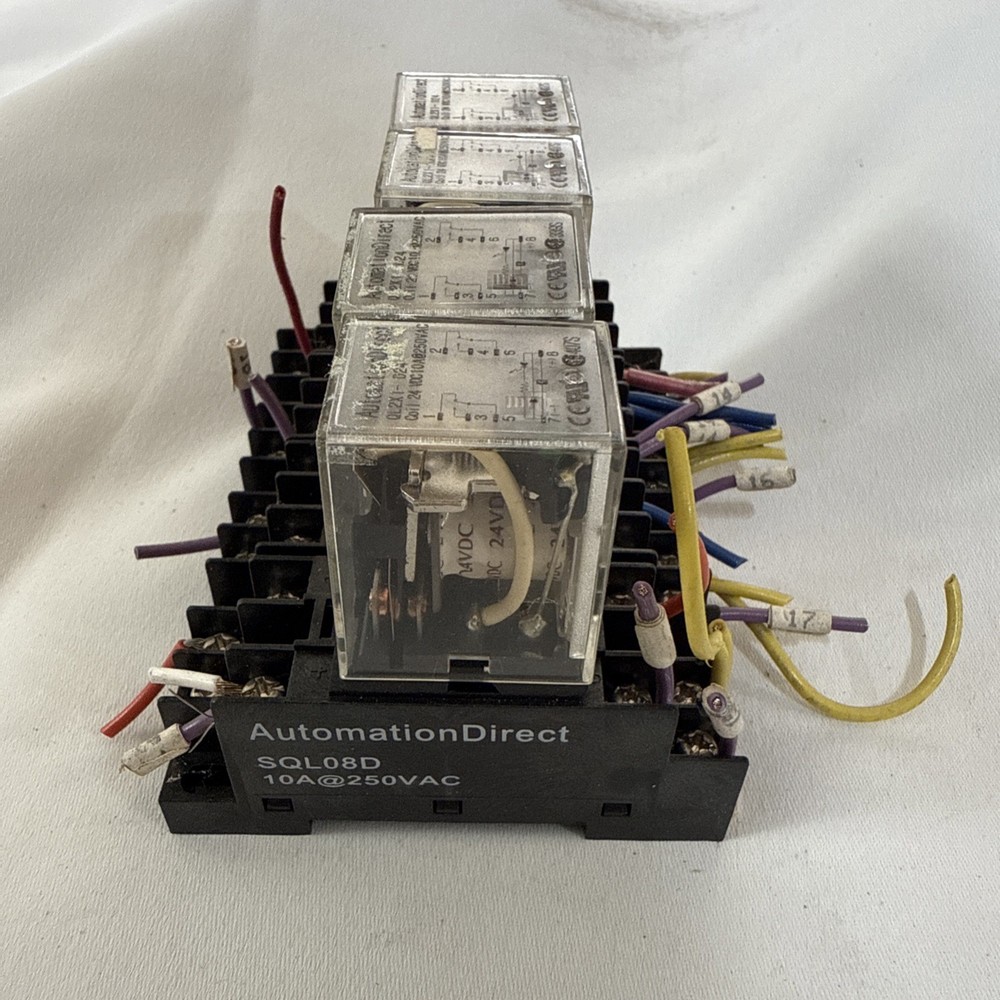 Automation Direct QL2X1-D24 Control Relay 24VDC with SQL08D Socket (lot of 4)