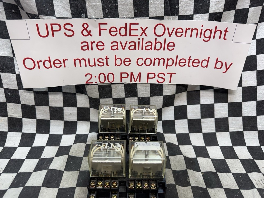 OMRON LY4 + 2-M4X12 RELAY 24VDC COIL 10AMP, Lot Of 4, shipsameday #1635A6