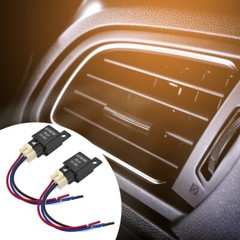 2Pcs 12V 40Amp Car Relays Set Including 4 Terminals Pin Pigtail Wiring