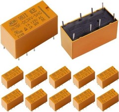 12Pcs DPDT Mini PCB Power Relays 24V Coil 8 Pin 2NO 2NC HK19F Size: 24V Coil