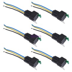 6Pcs Car Relay Switch Harness Set-12V 4PIN SPST 30AMP Fuse Holder 14AWG Hot Wire