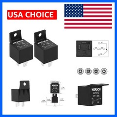 2 Pack Car Relay, 12V 40A, 4 Pin SPST, Automotive Switches and Starters, Wate…