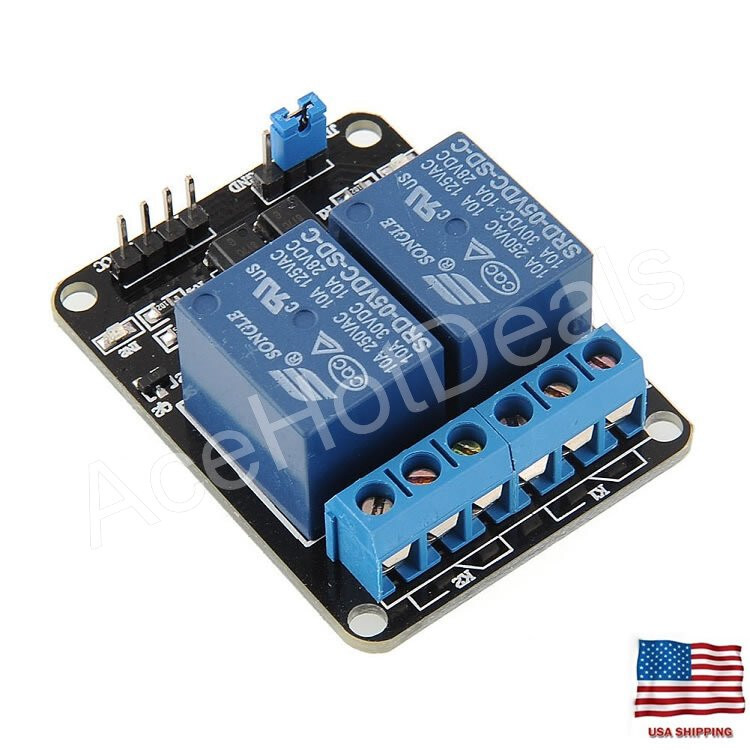 2 Channel DC 5V Relay Switch Module for Arduino Raspberry Pi ARM AVR