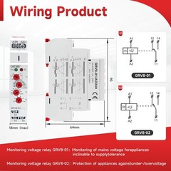 Single Phase Voltage Relay AC/DC110V~240V Adjustable Over or Under Voltage Pr…