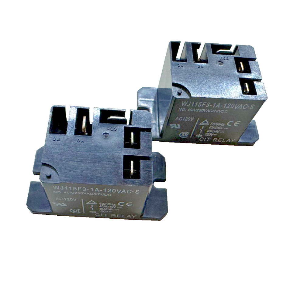 Miniature Power Relays CIT PN/ WJ115F3-1A-120VAC-S 2PCS SPST 40A 120v coil NEW