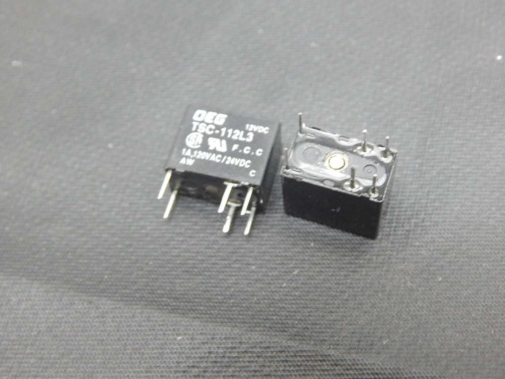 OEG TSC-112L3 Signal Relay 12VDC 1A SPDT(12.3×7.4×9.9)mm THT – LOT OF 2 RELAYS
