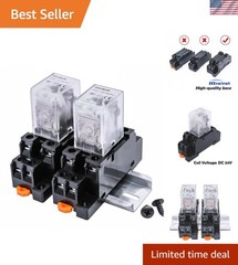 Professional 2 pcs 10A Coil Relay with LED Indicator and Mounting Accessories