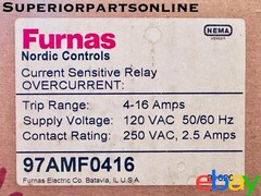 *NEW* Furnas 97AMF0416 Current Sensitive Relay Trip Range 4-16Amps Supply 120VAC