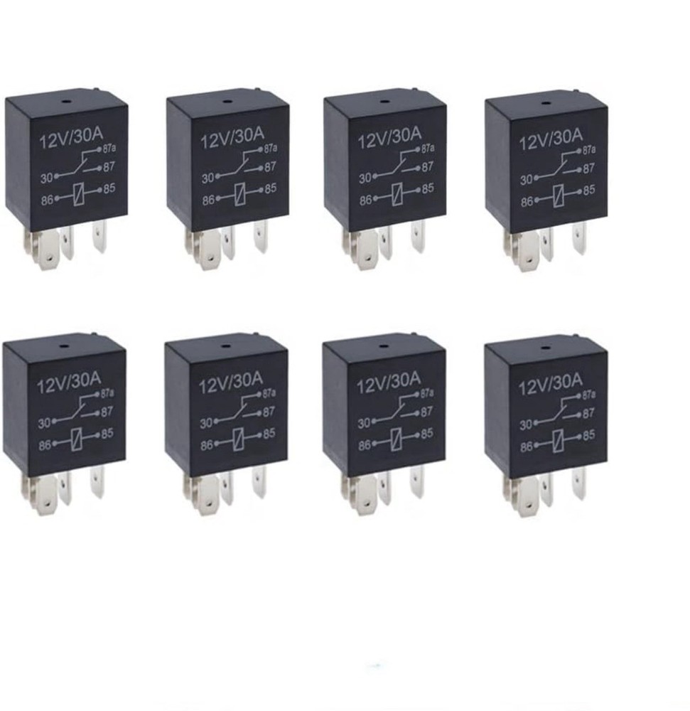 (8) Pack 4 Pin 30Amp Relay Multipurpose Automotive Universal Replacement