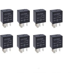 (8) Pack 4 Pin 30Amp Relay Multipurpose Automotive Universal Replacement
