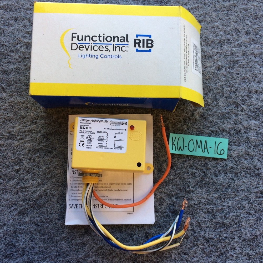 RIB ESR2401B UL 924 EM LTG Relay 24/120V Coil – SPDT 20A Contacts *Ships Fast*