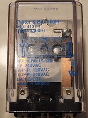 P & B Latching Relay 9-pin, PN KUL-4137-1, 120V, 50/60Hz, NOS.