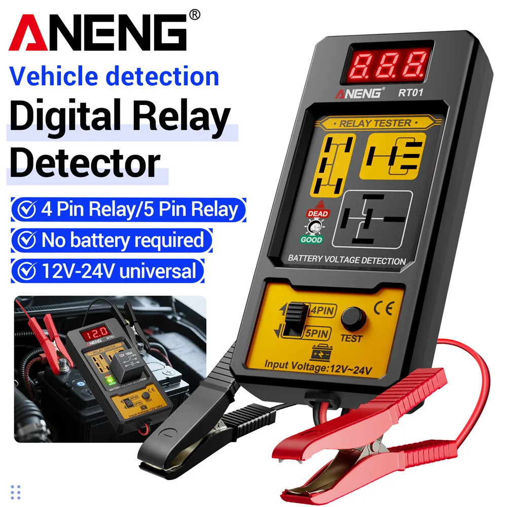 Relay Detector 11-25V ANENG RT01 Digital Universal 4/5 Pins Car Battery Vehicle