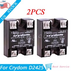 2PCS NEW For Crydom D2425 SSR Solid State Relay Input 3-32VDC Output 240VAC 25A
