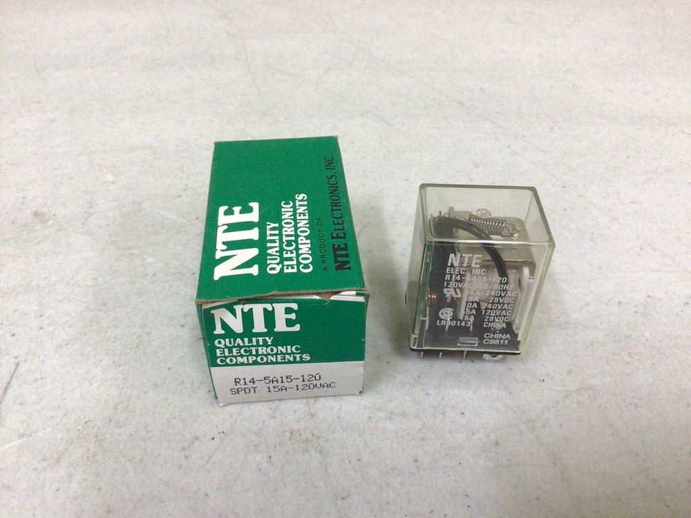 NEW, NTE ELECTRONIC R14-5A15-120 GENERAL PURPOSE RELAY – SPDT 15AMP-120VAC