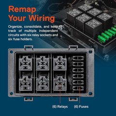 12V Fuse Relay Box 6 Slot ATC ATO 5 Pin Relay Block Kit