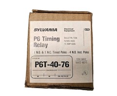 SYLVANIA P6T-40-76 P6 Timing Relay 110/120V 10A NEMA A600 Bul 7306 USA NEW