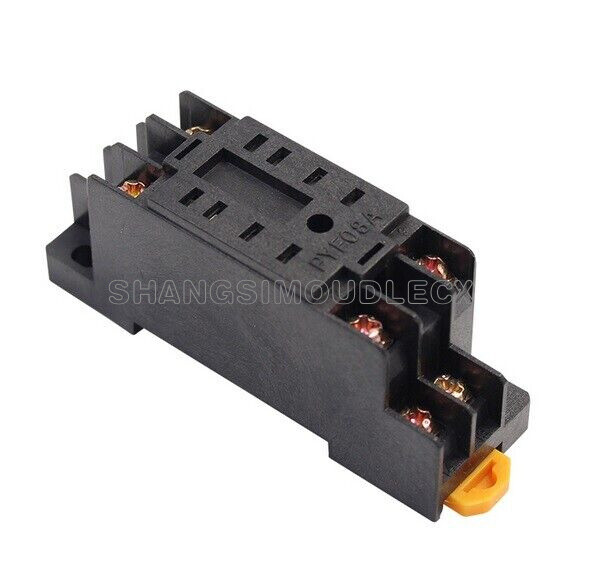 AC 220V DC 24V 5A 8-Pin PYF08A Relay Socket Base for MY2NJ/HH52P/ H3Y-2/ST6P NEW