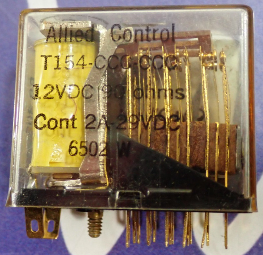Allied Control T154-CCC-CCC 12 VDC 90 Ohms Cont 2A-29VDC 6502W Relay