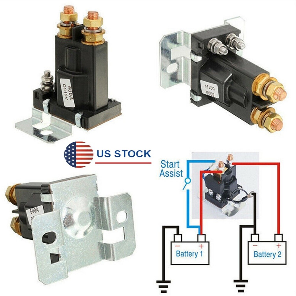 12V 500A Dual Battery Isolator Relay Start Cut Off Power Toggle Controller New