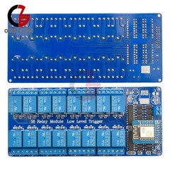 16-Channel 5V 12V WiFi Relay Module with On-Board ESP8266 WiFi Module PCB Relay