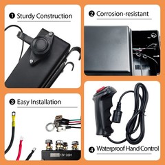 For 12V 500A Winch Solenoid Relay Kit w/Box Hand Controller 8000-17000lb