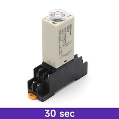 Timer Relay Switch Delay DPDT Adjustable 0-60s/min AC220V DC12V 24V Base Socket