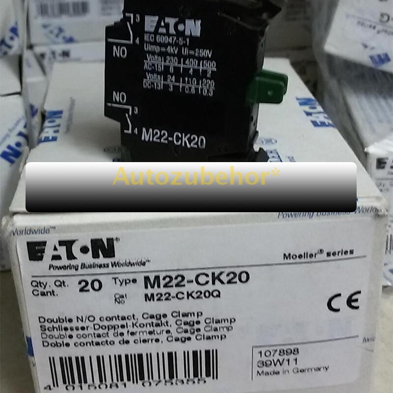 20 PCS/Box Brand New M22-CK20 Contactor Block 2NO