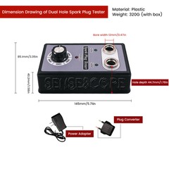 Car Spark Plug Tester Dual Hole Diagnostic Ignition Analyzer Tester AC100-240V-