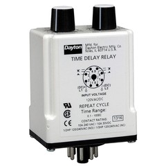 DAYTON 24EP34 SinFunTimeDelayRelay, 24VAC/DC, 8Pins 24EP34