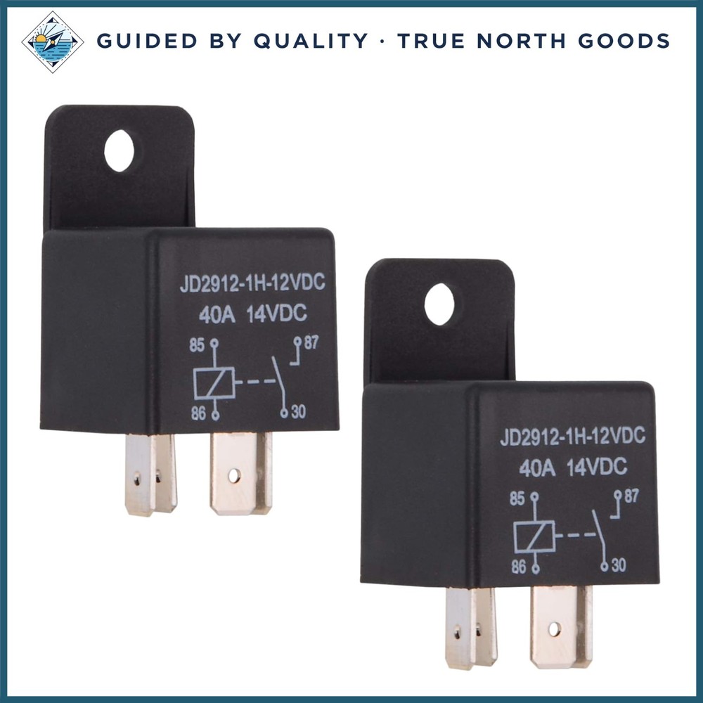 High Current 40A 12V Relay for Auto Applications, 4-Prong Connector Set