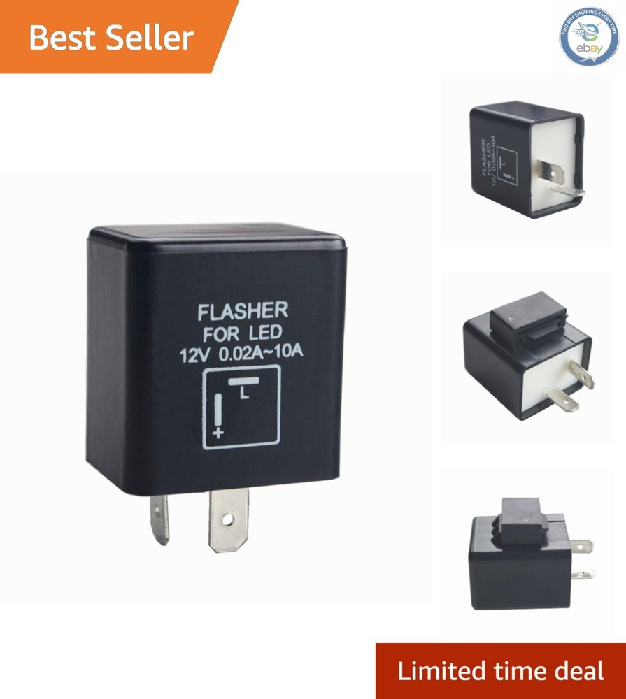 Versatile 2-Pin CF-12 LED Flasher Relay – Compatible with Incandescent and LED
