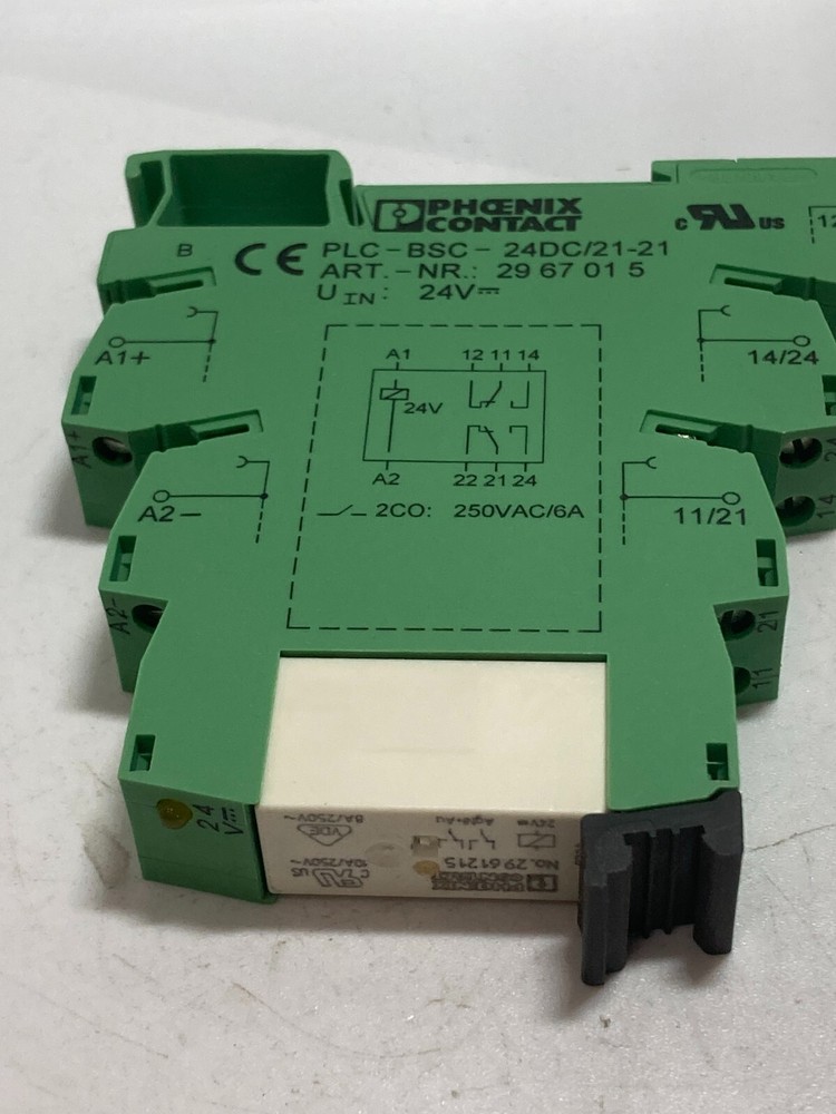PHOENIX CONTACT PLC-RSC-24DC/21-21AU INTERFACE RELAY 250VAC 6A DIN RAIL MT NNB