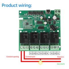 4 Channel Relay Switch Module 433MHZ RF APP Wireless Remote Control For eWeLink