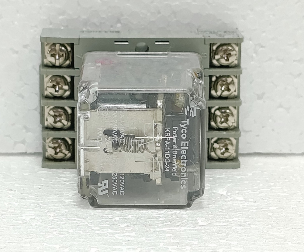 TYCO KRPA-11DG-24 RELAY 27E891 SOCKET 24VDC 10A DPDT 8 PIN NOS REPLACEMENT PART