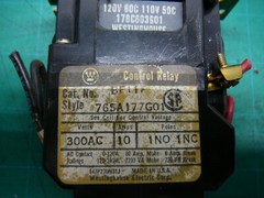 WESTINGHOUSE BF11F CONTROL RELAY STYLE: 765A177G01 300AC 10A POLES: 1NO 1NC