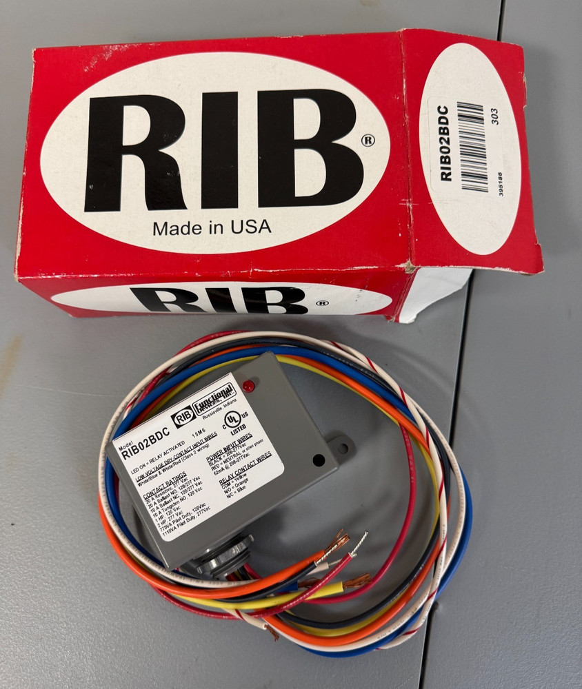 RIB RIB02BDC Enclosed Dry Contact Input Relay 20amp SPTD