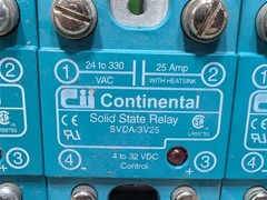 USED Lot of 3 Continental SVDA/3V25 Solid State Relays 24-330VAC 25A