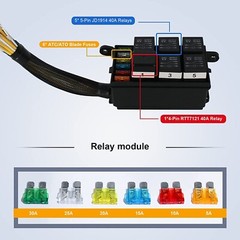12V Fuse & Relay Box With 5pcs JD1914 40A And 1pcs 4pin Relay 6 ATC ATO Tool NEW