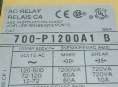ALLEN BRADLEY 700-P1200A1 CONTROL RELAY, SER. B